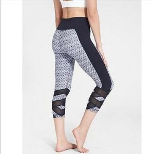 Athleta Mantra Capri Mesh Leggings